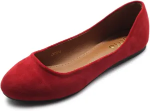 Ollio Womens Shoe Ballet Light Faux Suede Low Heels Flat