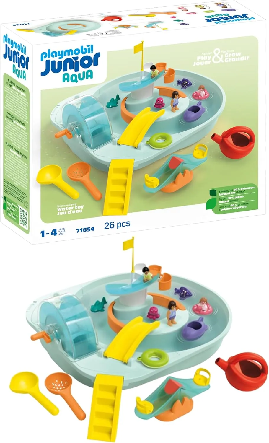 Playmobil 71654 Junior Aqua: Water Course with Water Games and Learning Effects – Includes Several Fish – Toy Made from Plant Origin Material – from 12 Months