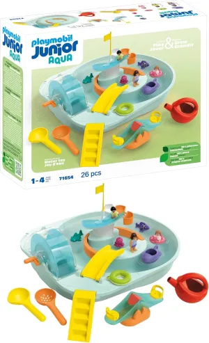 Playmobil 71654 Junior Aqua: Water Course with Water Games and Learning Effects – Includes Several Fish – Toy Made from Plant Origin Material – from 12 Months
