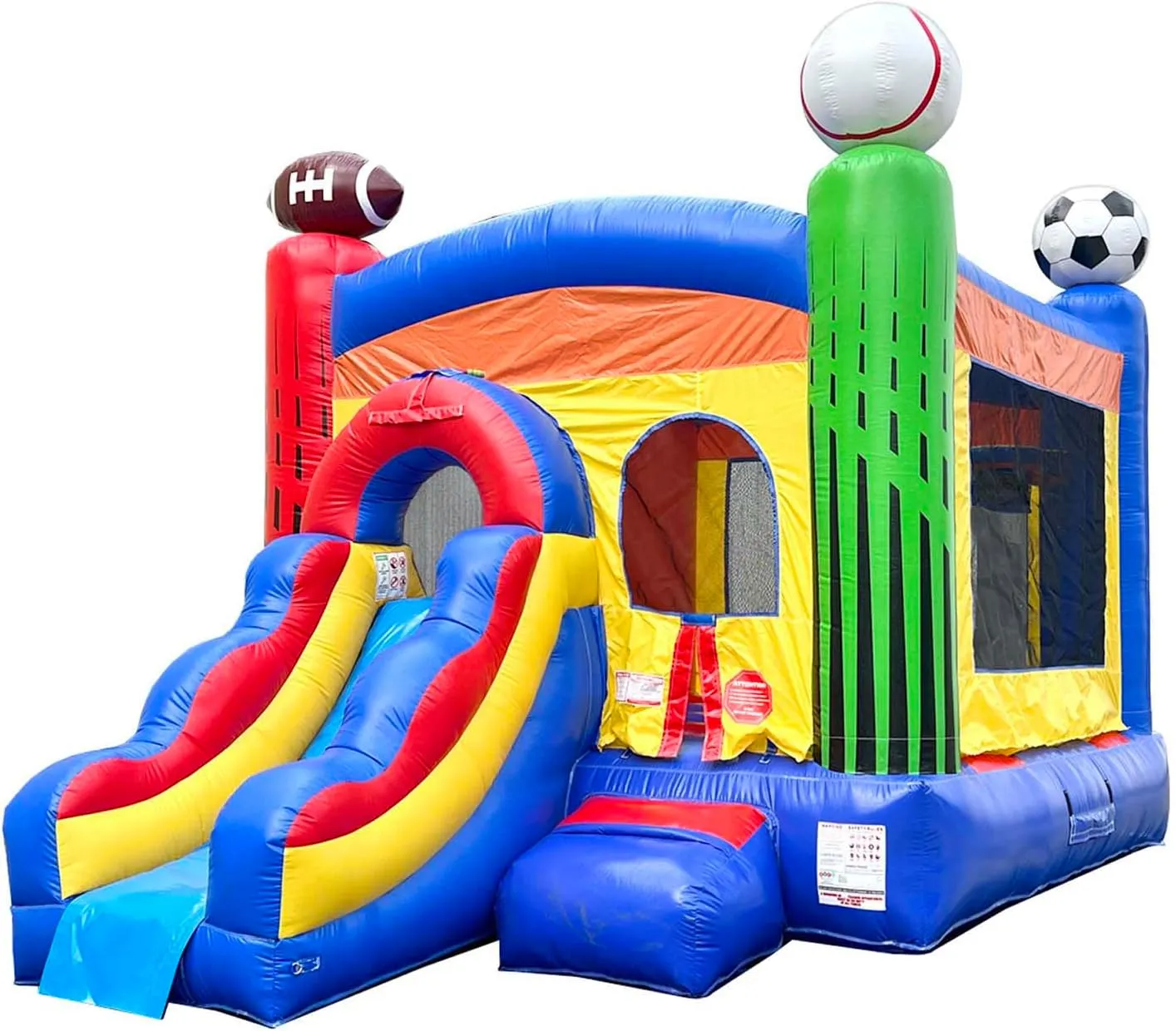 Pogo Bounce House Backyard Inflatable with Slide for Kids (Without Blower) - 18 x 12 x 14.5 Foot Sports - Built-in Bladder Water Misting System