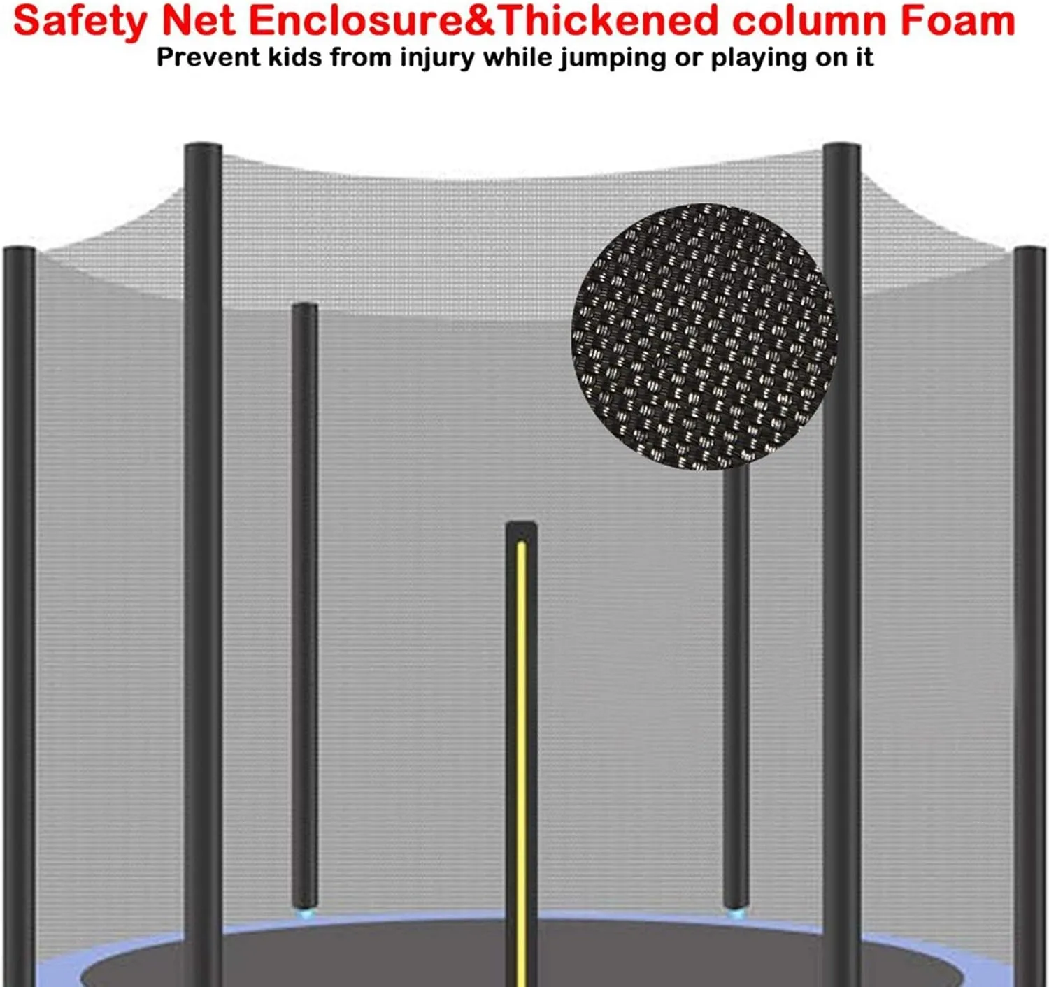 Pro Trampoline with Safety Enclosure, 8Ft 10Ft 12Ft 14Ft 15Ft 16Ft Heavy Duty Jumping Mat and Spring Cover Padding for Kids and Adults