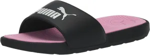 PUMA Women's Cool Cat Slide Sandal, Black-White-Pale Pink, 5