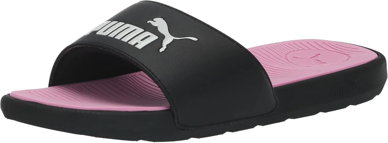 PUMA Women's Cool Cat Slide Sandal, Black-White-Pale Pink, 5