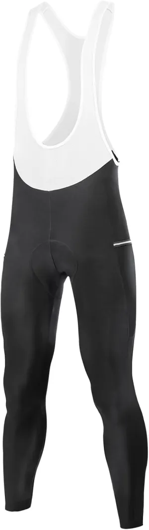 Santic Men's Winter Fleece Pro Cycling Bib Pants 4D Padded Thermal Cold Weather Bike Riding Pants with Pockets