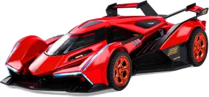 SASBSC Toy Cars Lambo V12 Race Car Toys with Light and Sound Diecast Metal Model Cars for 3  Year Old Boys Pull Back Car Gift Toys for Kids Ages 3-8(Red)
