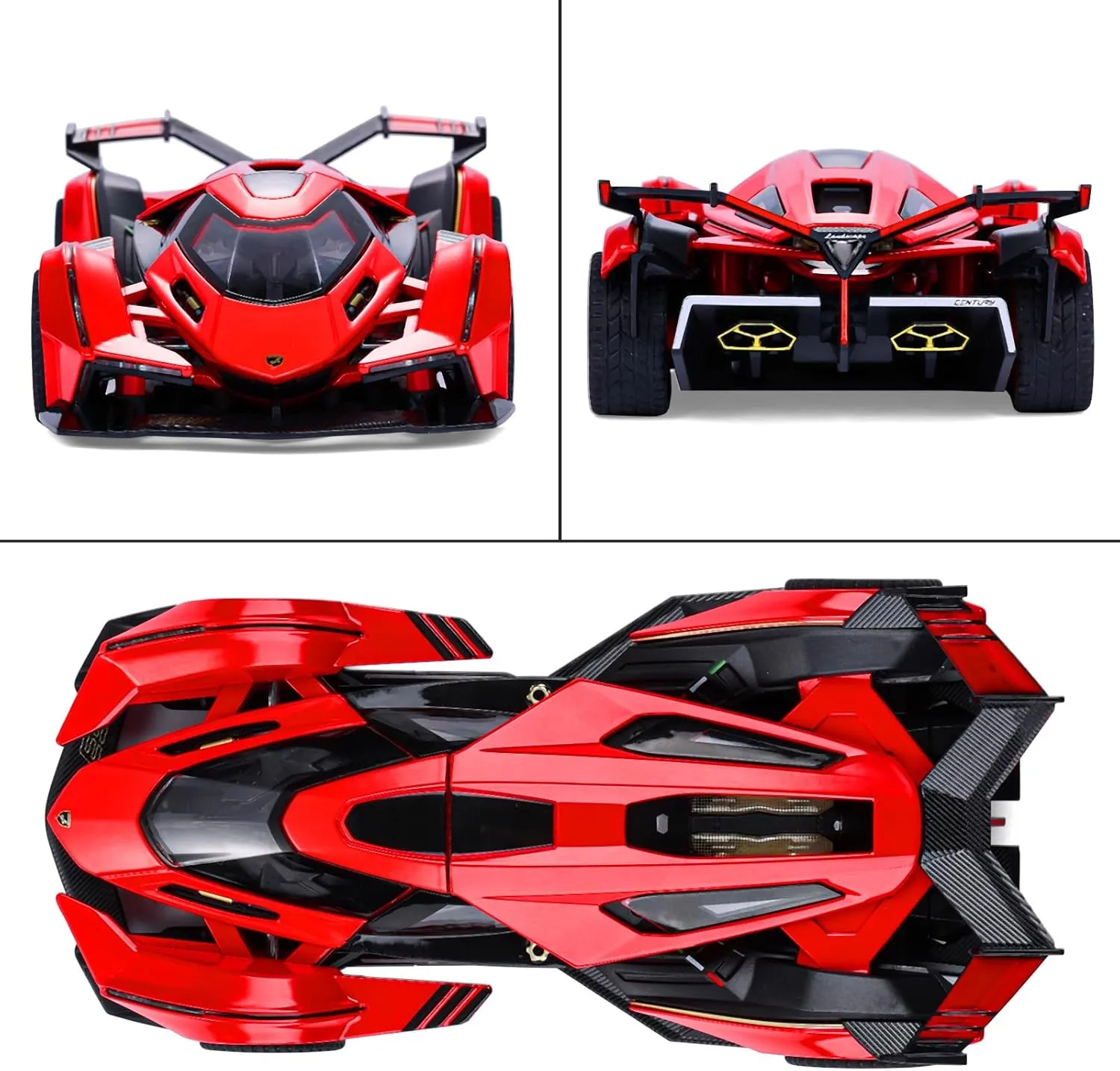 SASBSC Toy Cars Lambo V12 Race Car Toys with Light and Sound Diecast Metal Model Cars for 3  Year Old Boys Pull Back Car Gift Toys for Kids Ages 3-8(Red)