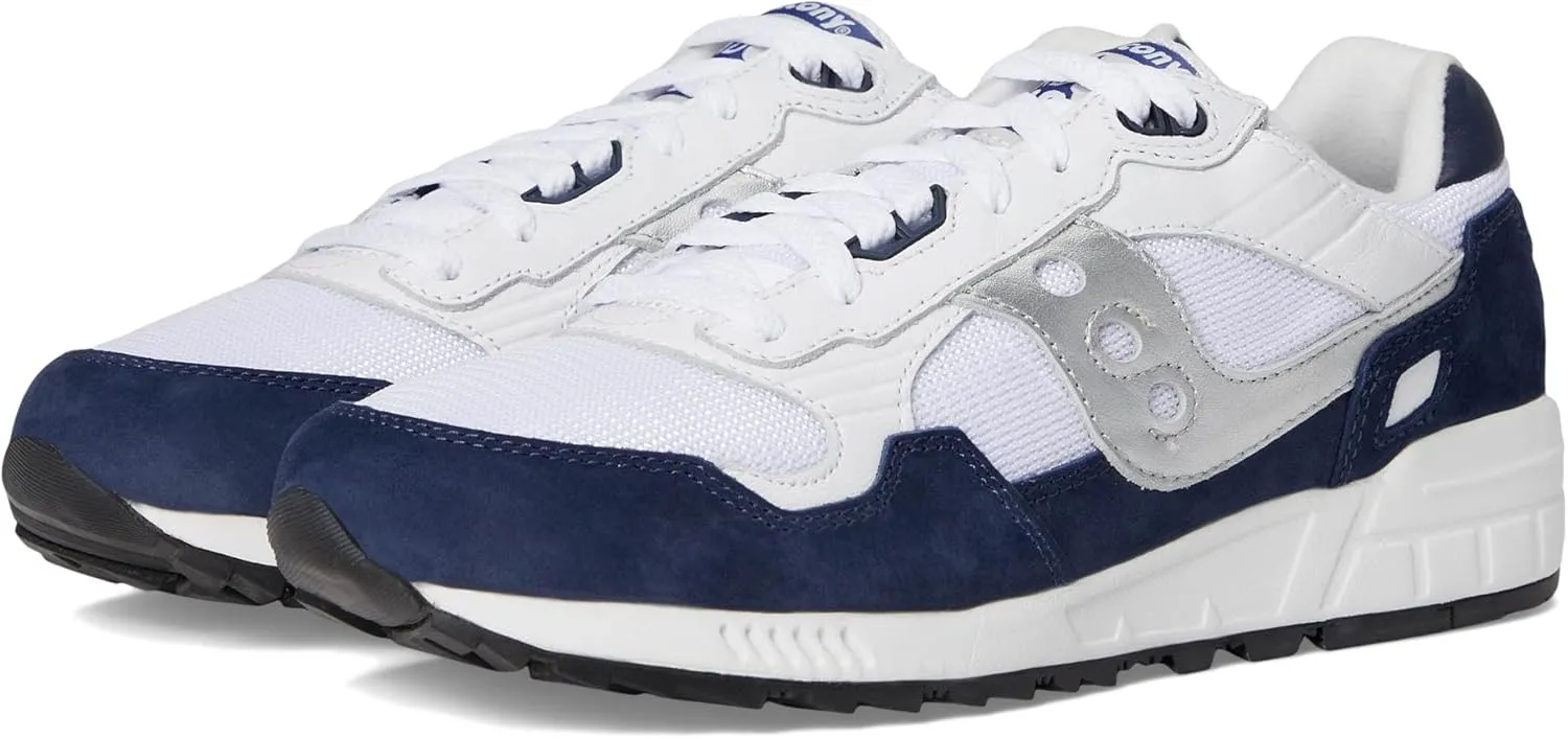 Saucony Unisex Shadow 5000 Sneaker, White/Navy/Silver, 10 US Men
