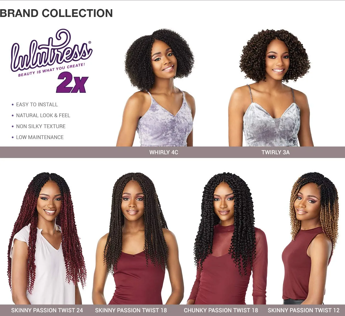 Sensationnel Crochet Braids Lulutress 2X Pre-Looped Skinny Passion Twist 12" (3-PACK, T1B/27)