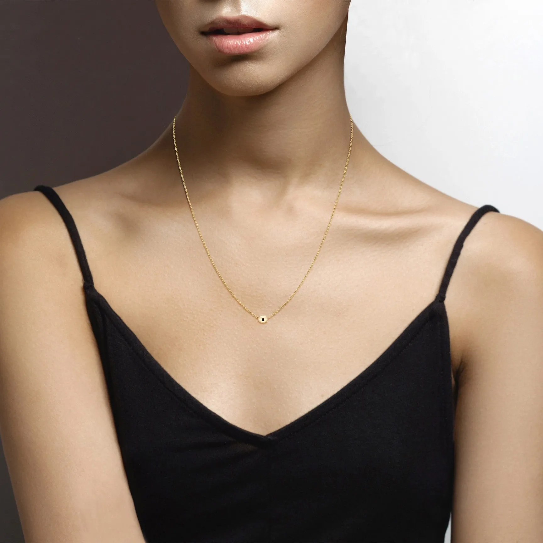 Slide Bead Pendant Necklace in 18k gold over sterling silver