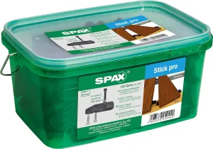 SPAX Stick Pro 4009422556639 Invisible Decking Fixings on Wood and Aluminium 120 Sticks with Cylinder Head Screws for Approx. 3 m² Black