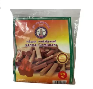 Sri Velmurugan Instant Sambrani Sandal - 1 Pack ~ 20 Pcs