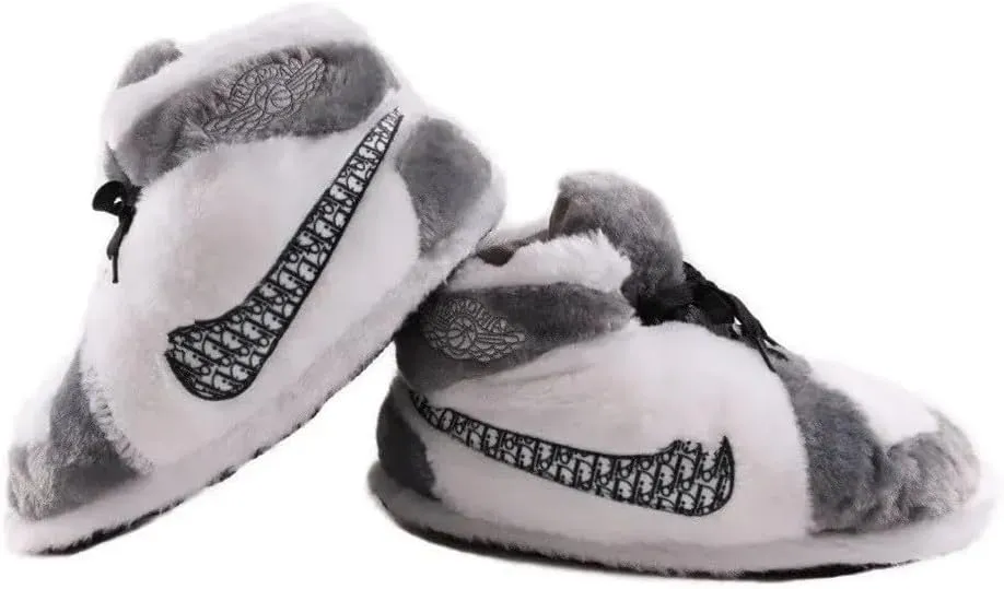 Stardust Gemstones Fluffy Warm Home Shoes for Men and Women Sneaker Slippers Comfy Kicks Winter Warm Plush Slippers Fleece Lined Sneakers Anti-skid Rubber Sole Fluffy Shoes
