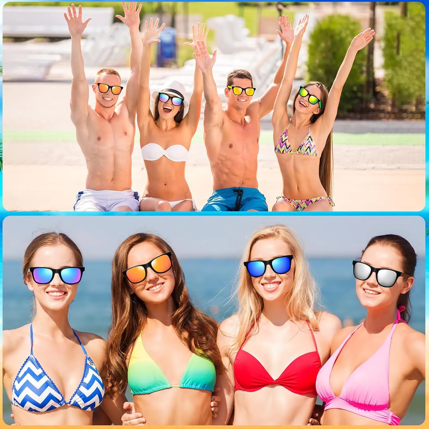 Sunglasses Party Favors Bulk,Neon Sunglasses with UV Protection for Adults Kids Boys Girls Summer Pool Beach