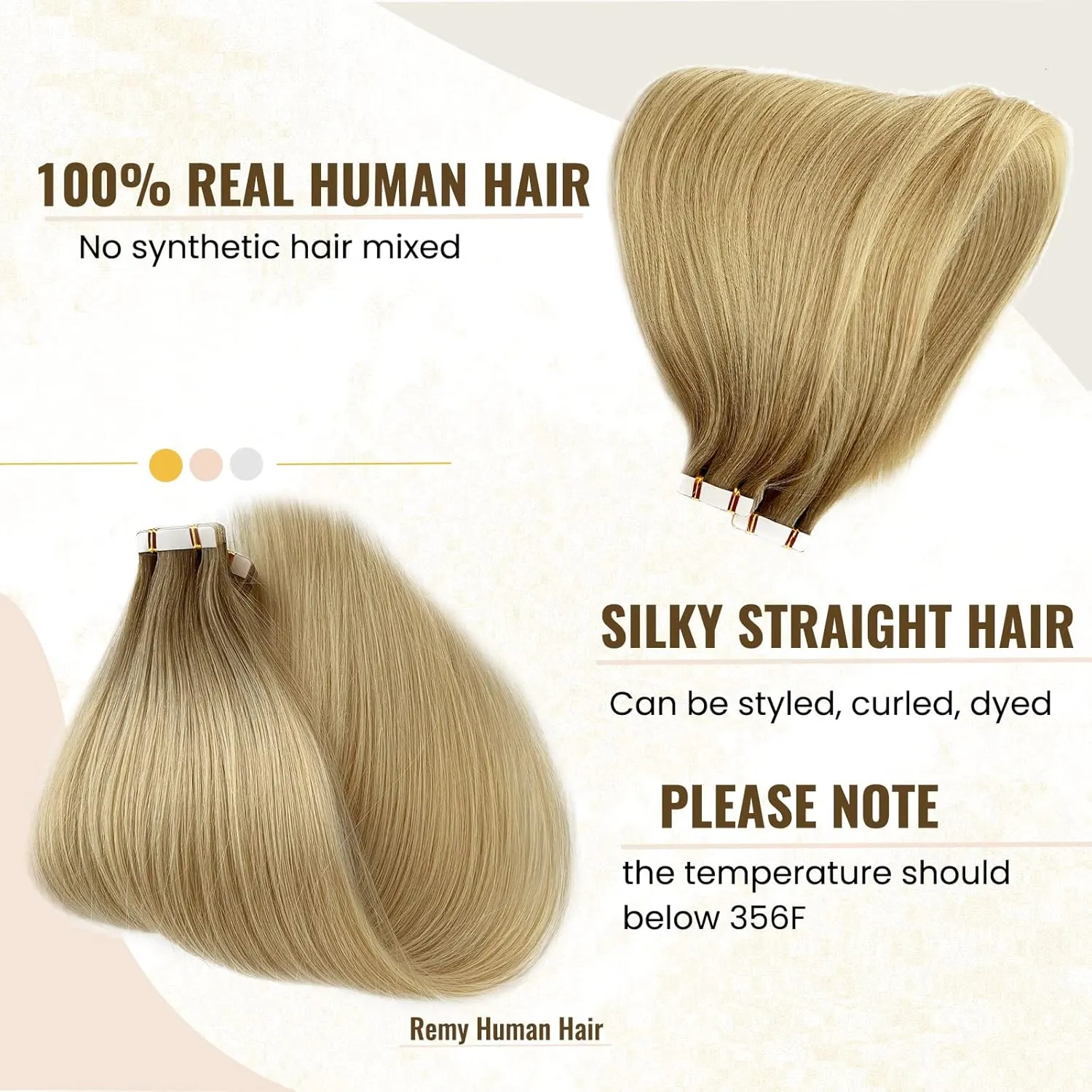 Tape in Hair Extensions Human Hair 14 Inch Balayage Light Platinum blonde Hair Extensions Tape in Ombre Silky Straight Real Human Hair Extensions Brown Rooted Glue in Extensions 50g/20pcs