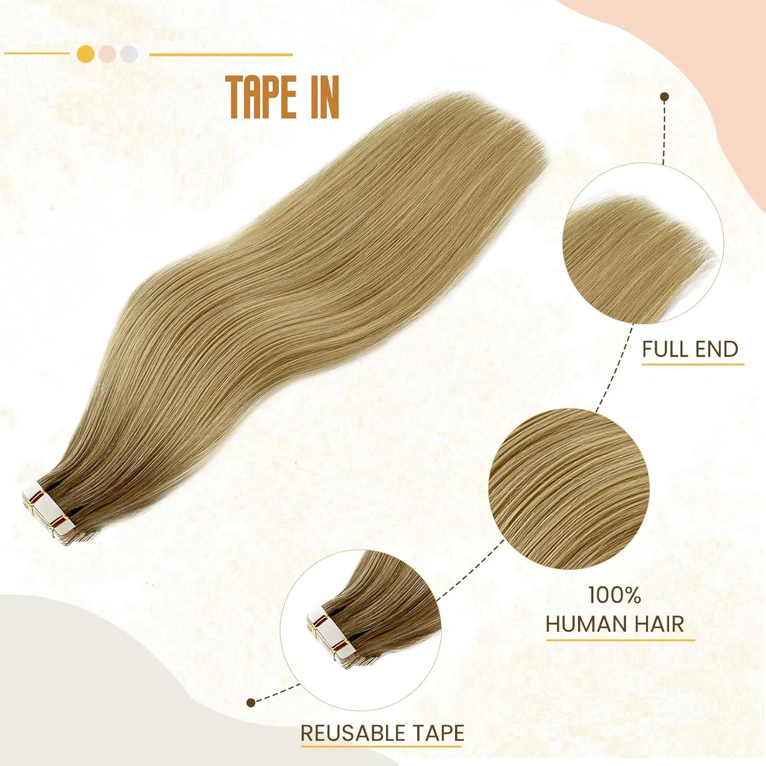 Tape in Hair Extensions Human Hair 14 Inch Balayage Light Platinum blonde Hair Extensions Tape in Ombre Silky Straight Real Human Hair Extensions Brown Rooted Glue in Extensions 50g/20pcs