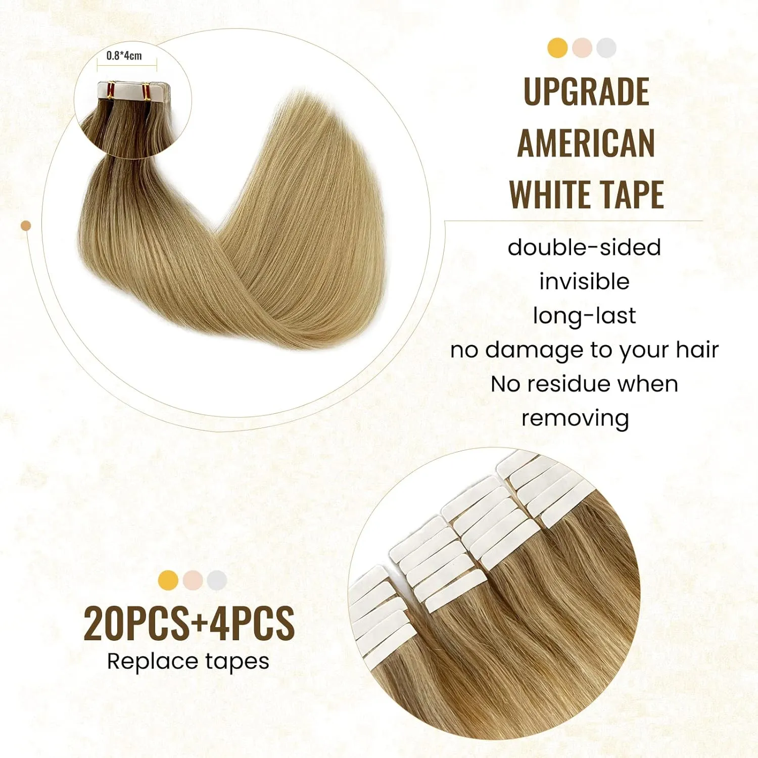Tape in Hair Extensions Human Hair 14 Inch Balayage Light Platinum blonde Hair Extensions Tape in Ombre Silky Straight Real Human Hair Extensions Brown Rooted Glue in Extensions 50g/20pcs