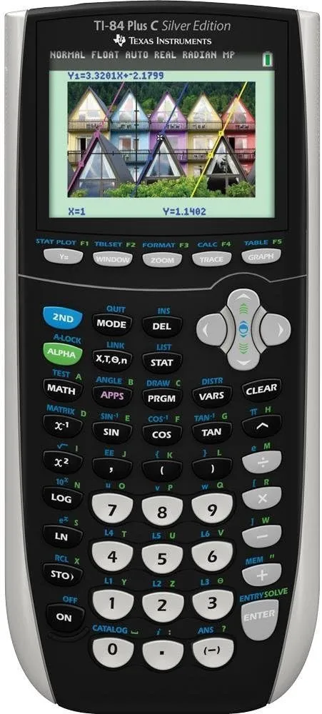 Texas Instruments TI-84 Plus C Silver Edition Graphing Calculator, Black