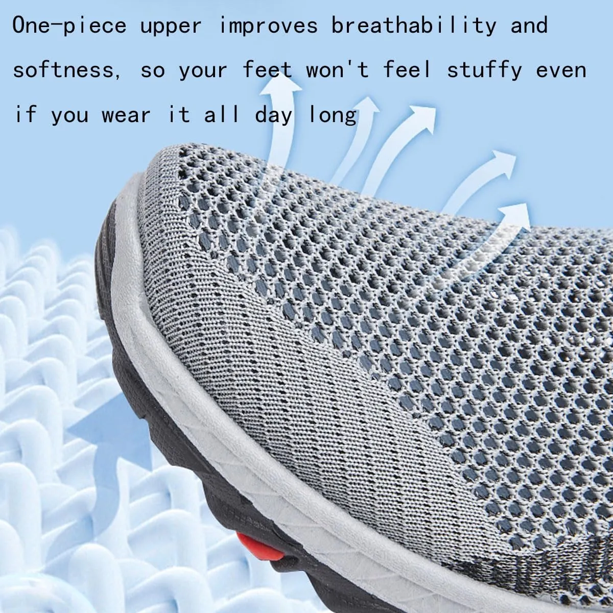 The Jarv Cooling Comfort Sneaker, Breathable Mesh Walking Shoes with Soft Bottom, Lightweight Anti-Slip Comfort Slip-On Shoes