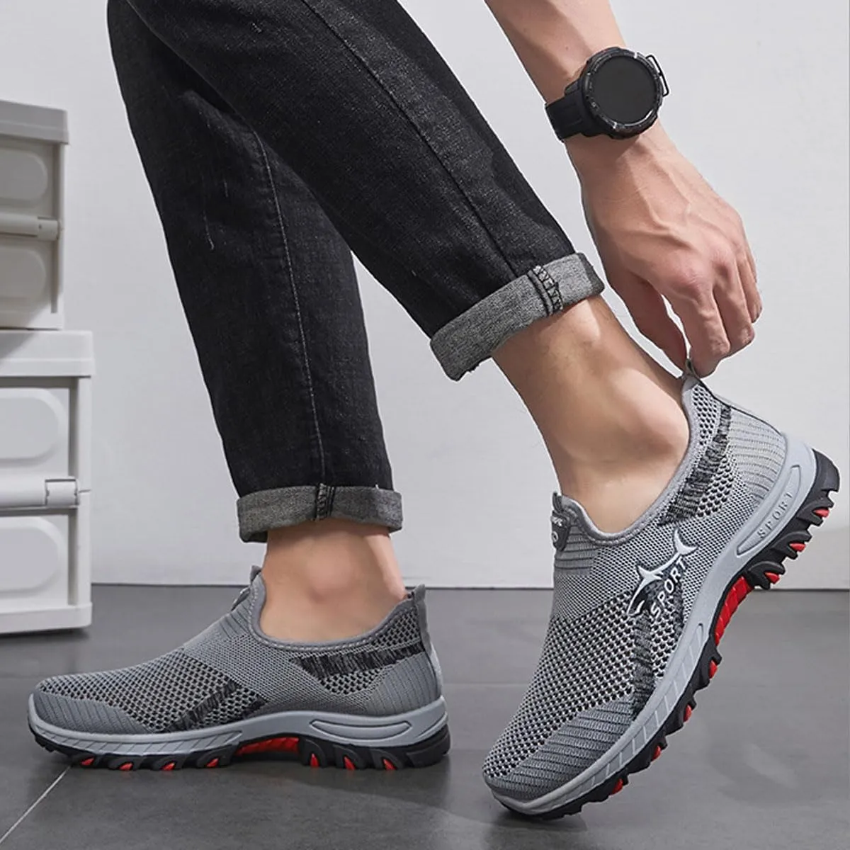 The Jarv Cooling Comfort Sneaker, Breathable Mesh Walking Shoes with Soft Bottom, Lightweight Anti-Slip Comfort Slip-On Shoes