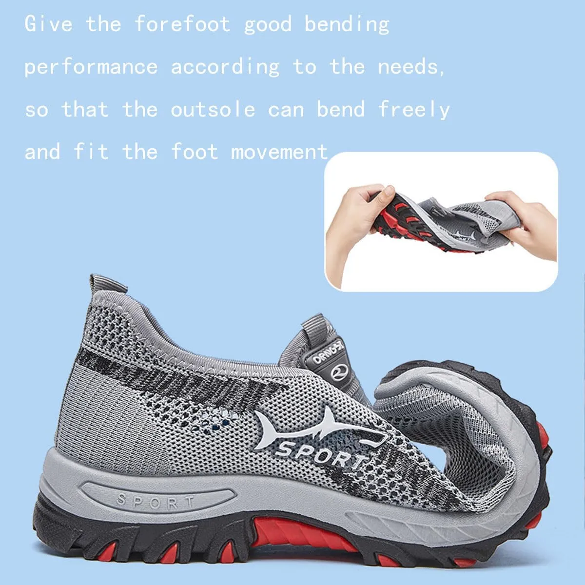 The Jarv Cooling Comfort Sneaker, Breathable Mesh Walking Shoes with Soft Bottom, Lightweight Anti-Slip Comfort Slip-On Shoes