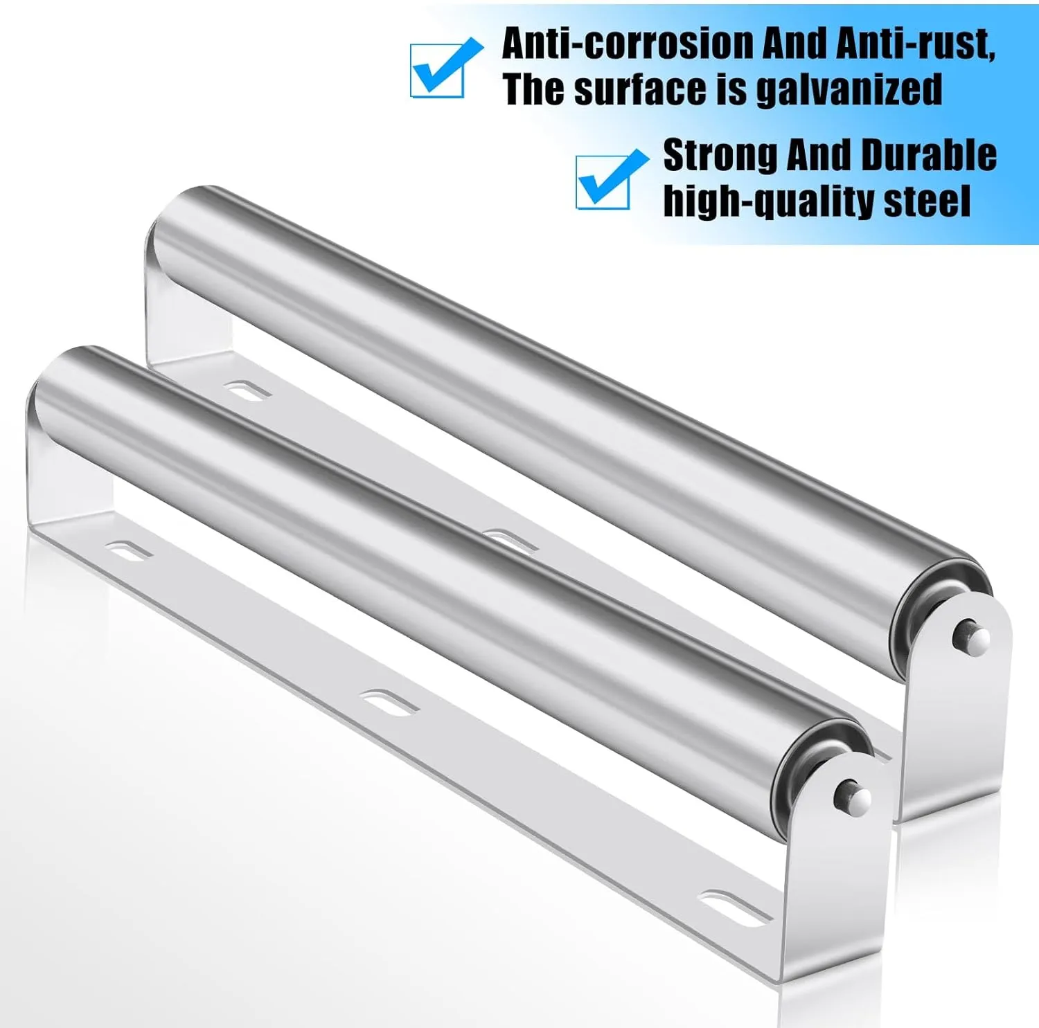 Therwen Boat Trailer Roller with Bracket Set Conveyor Rollers 1.5" Diameter Kayak Roller Metal Roller with Bracket for Transporting Raft Industrial Use