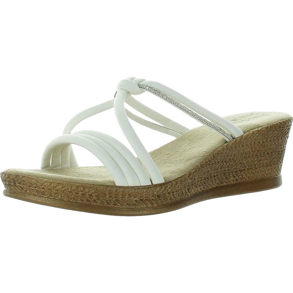 Tuscany By Easy Street Womens Jeweled Slide Sandals