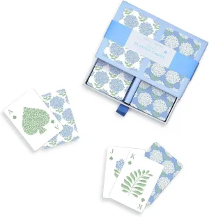 Two's Company Hydrangea Double Deck Textured Playing Cards in Gift Box Includes 2 Colorways (Each Deck Includes 52 Cards and 2 Jokers) - Paper