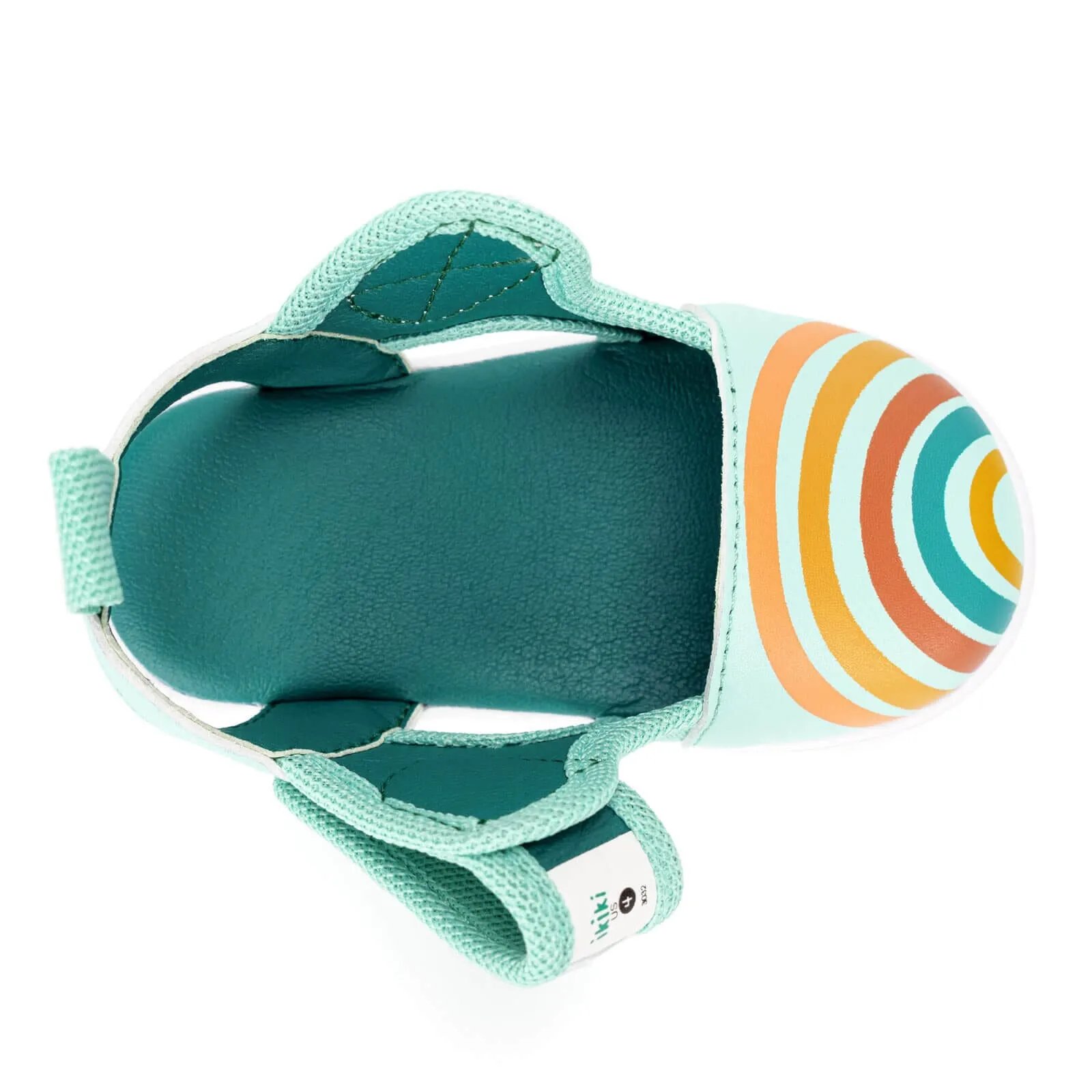 Vintage Rainbow Squeakerless Toddler Sandals | Teal