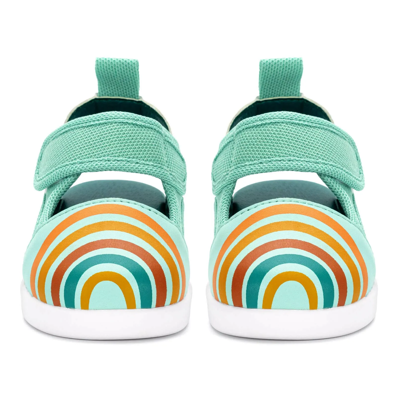 Vintage Rainbow Squeakerless Toddler Sandals | Teal