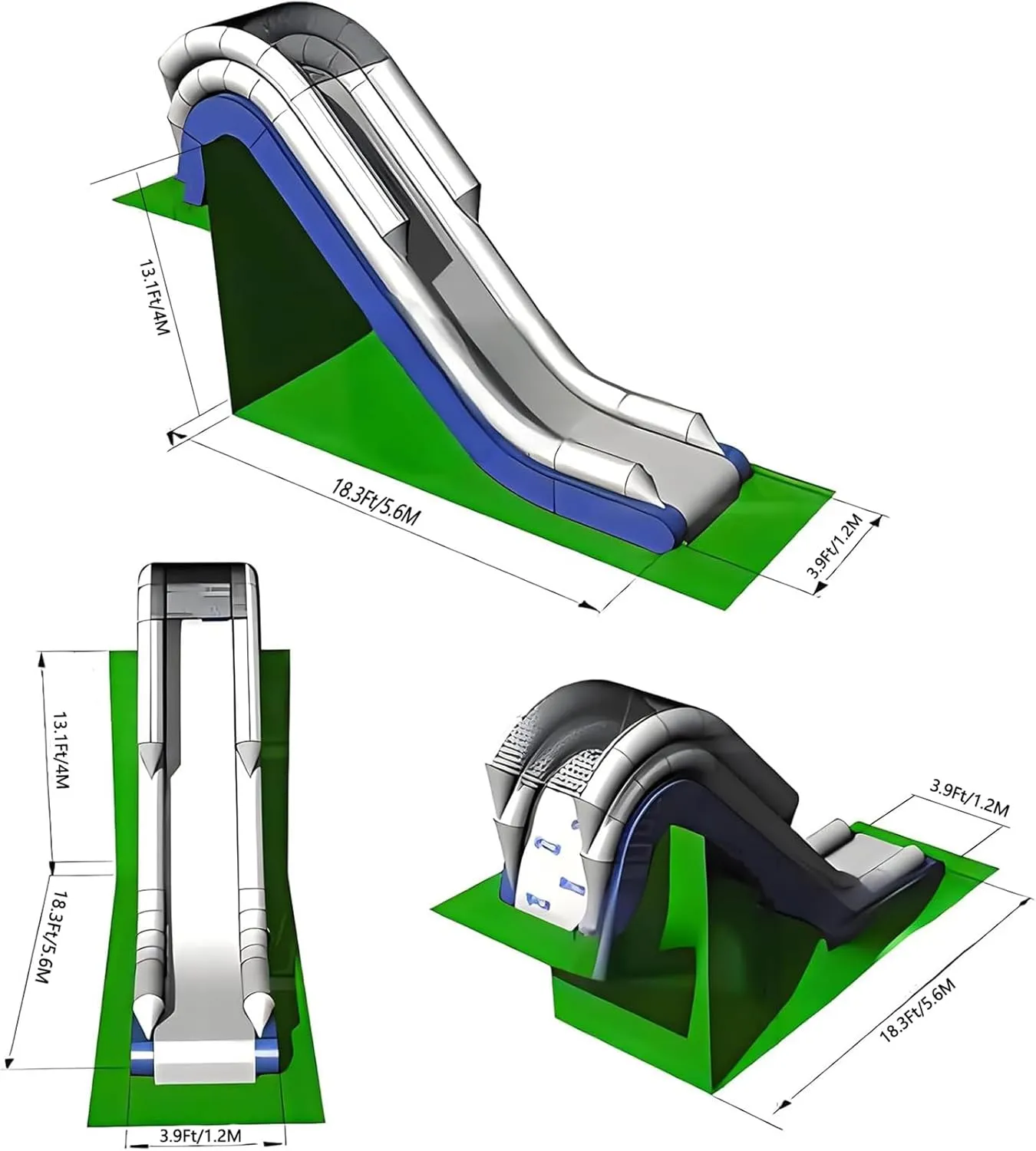 Water Park Inflatable Yacht Slide Floating Game with Protective Net and Air Pump for Docks and Playgrounds
