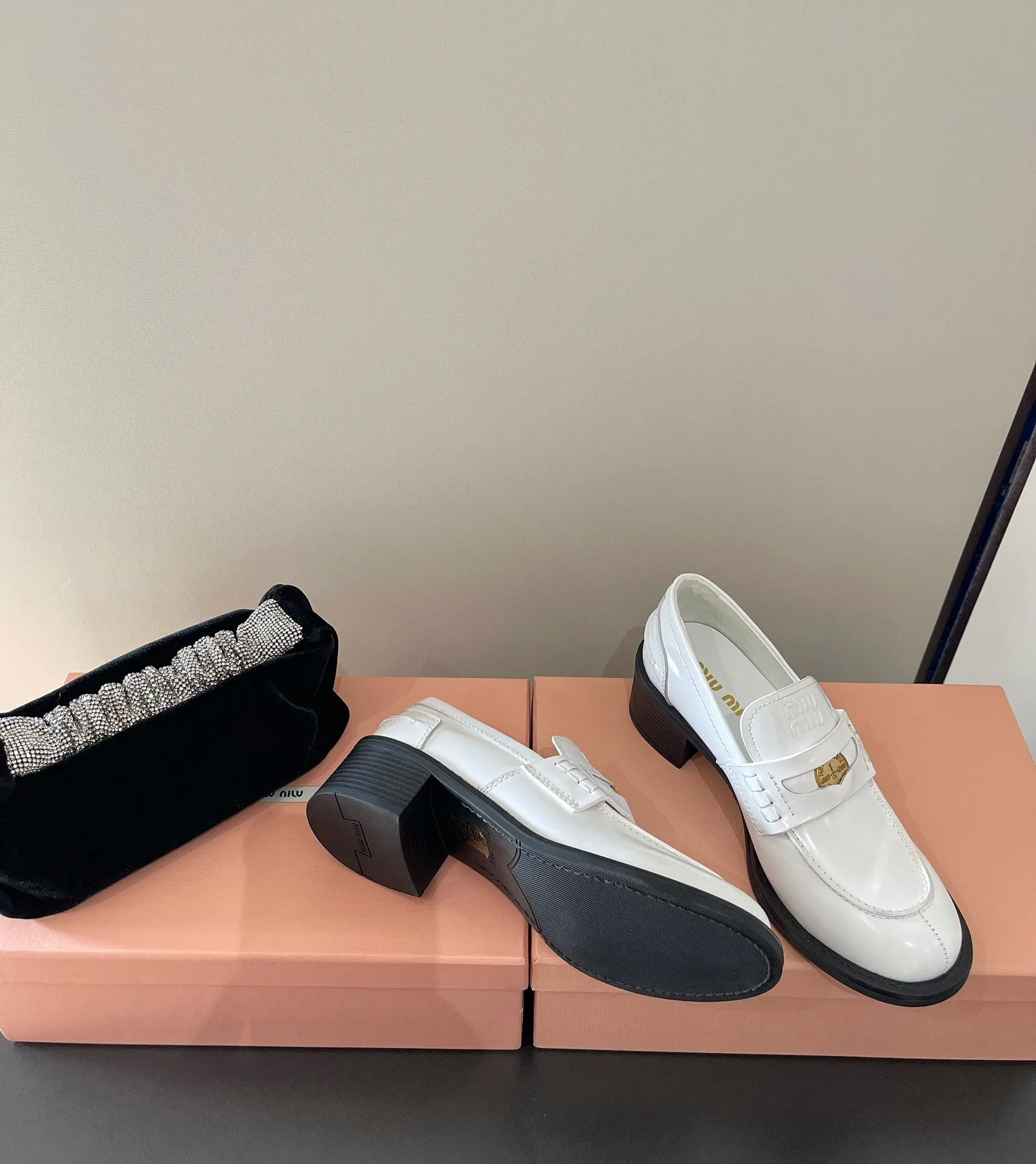 White Heel Loafers