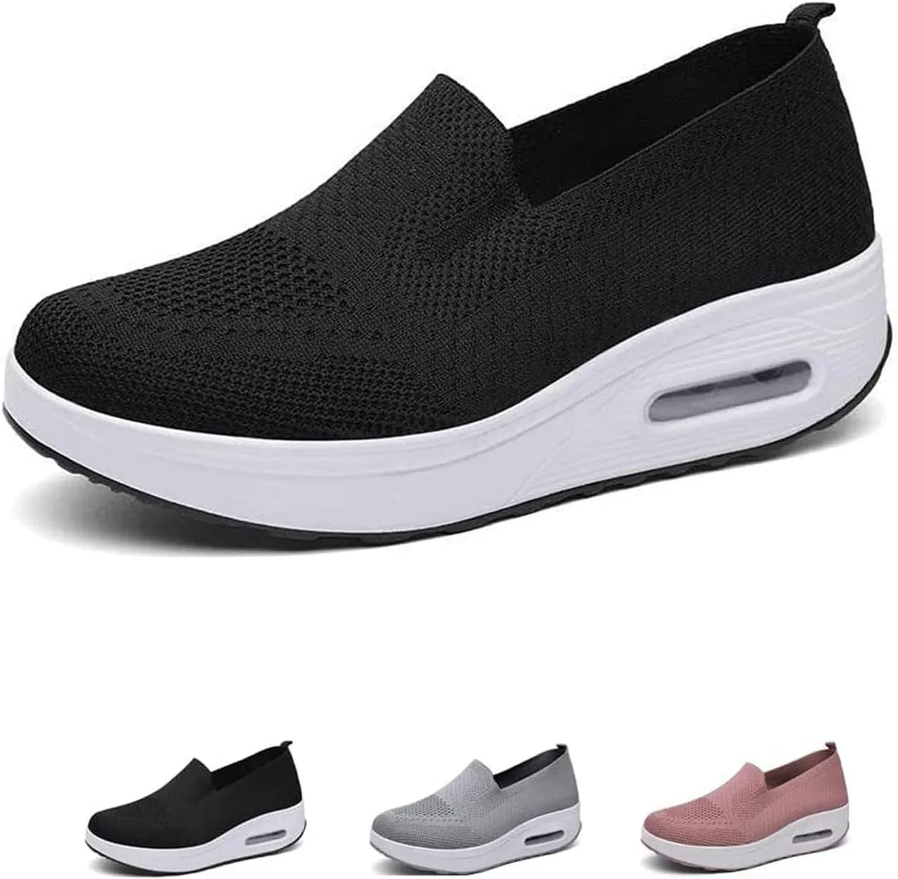 Women's Orthopedic Sneakers, 2023 New Air Cushion Non-Slip Walking Shoes, Breathable Mesh Platform Sneakers, Arch Support Orthopedic Stretch Shoes for Women