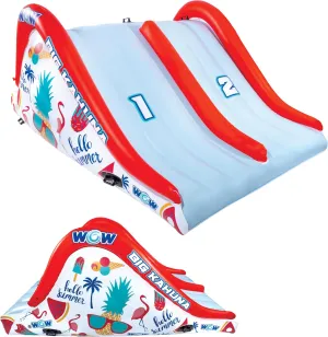 WOW Sports - Big Kauna Inflatable 2 Person Pool Waterslide - Perfect for Inground Pool - Fun Backyard Game for Kids & Adults - W/Water Sprinkler