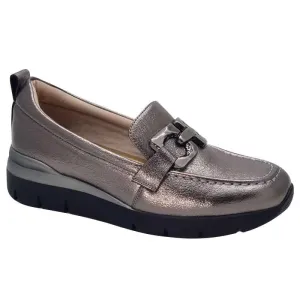Zanni & Co Womens Patent Silver Slip-On Loafer - Chilan-One