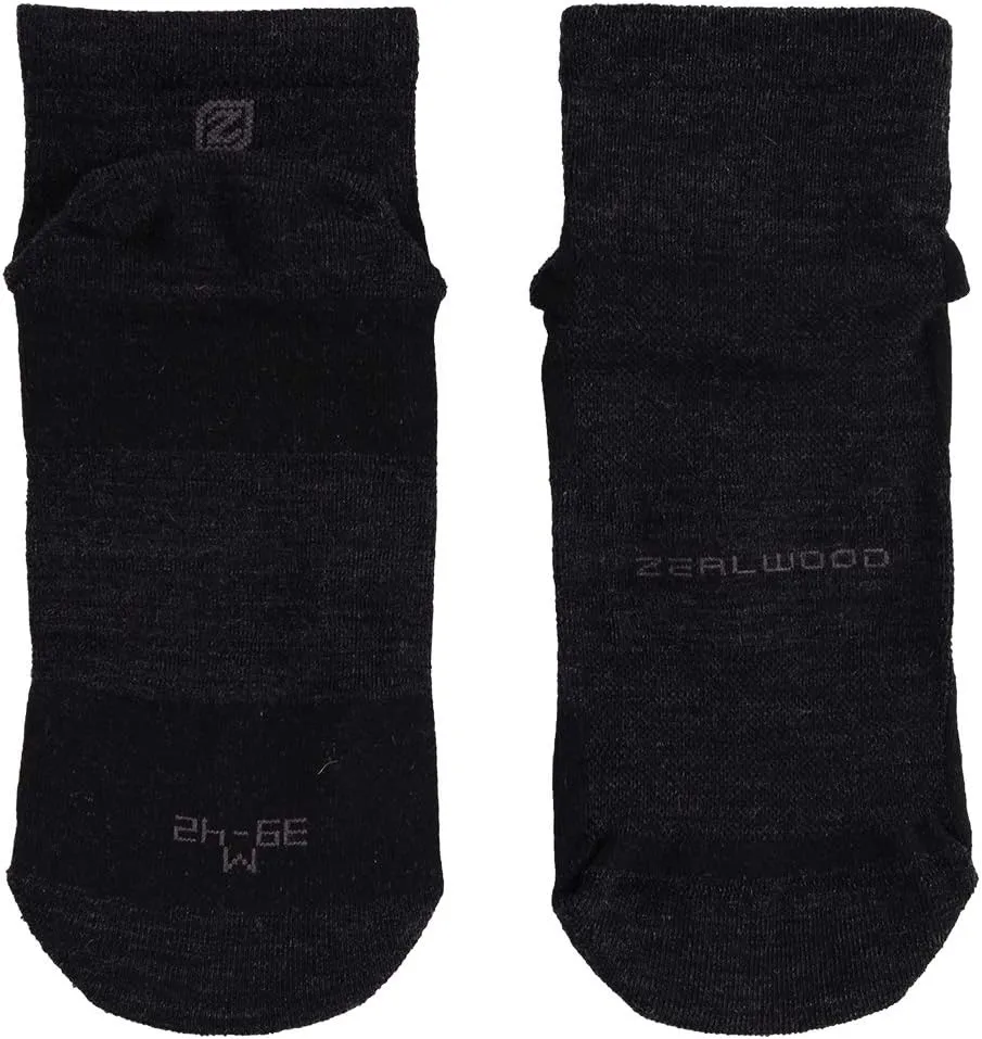 ZEAL WOOD Merino Wool Ankle Athletic Socks Low Cut Running Golf Tennis Hiking Socks Quarter 3 Pairs